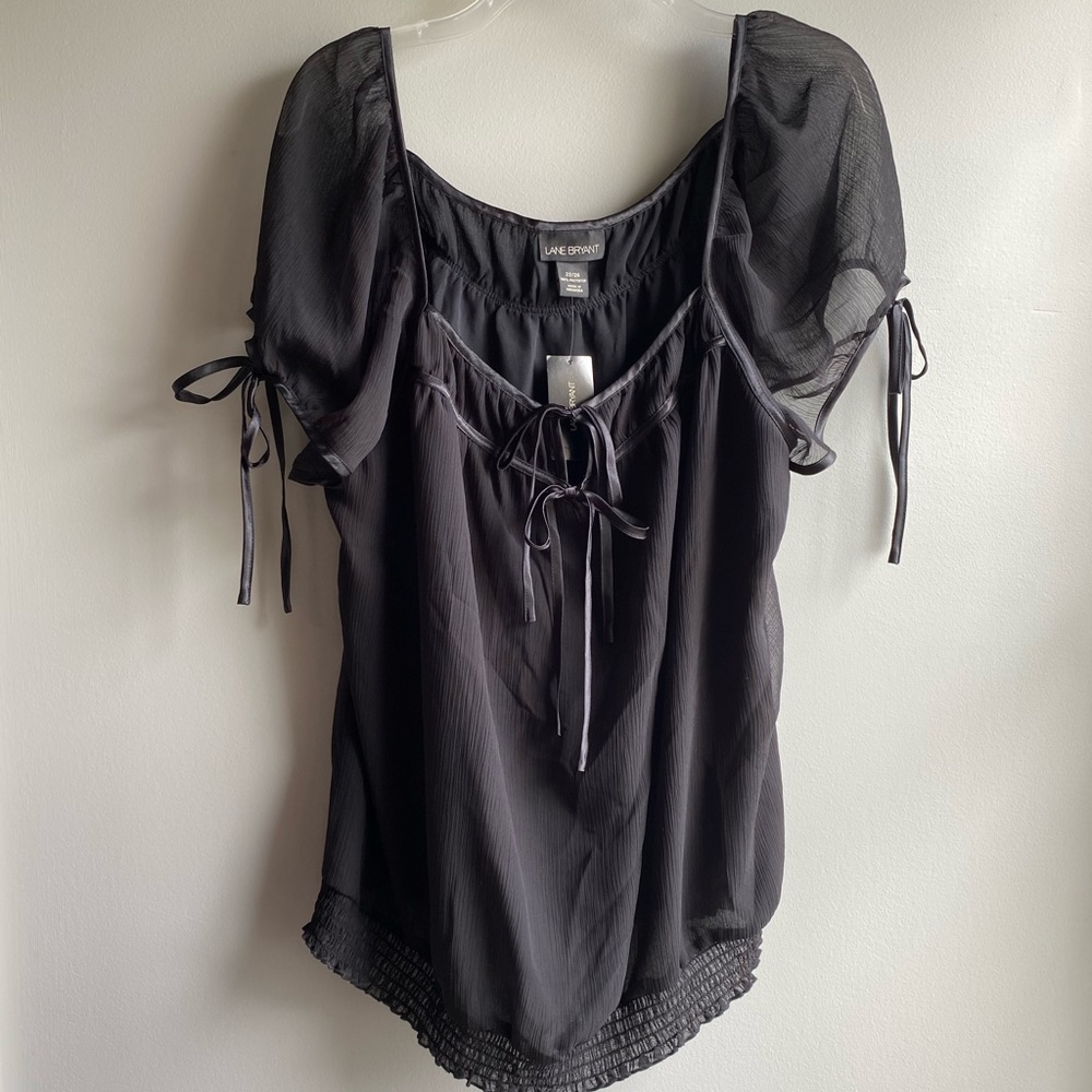 Lane Bryant /Black Top w/Tie Details - 22/24 (NWT)